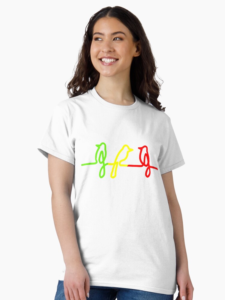 Thumbnail 2 of 7, Classic T-Shirt, Three little birds Reggae Rasta Jamaica bird designed and sold by Neolitikum.