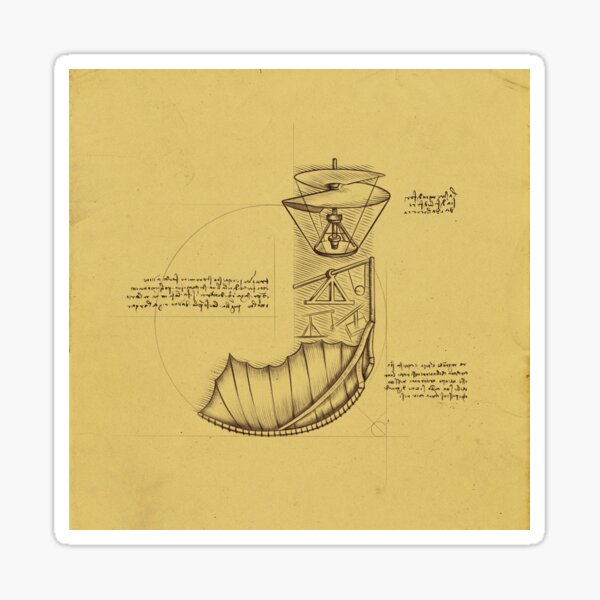 Letter J | Leonardo da Vinci (1480) Sticker