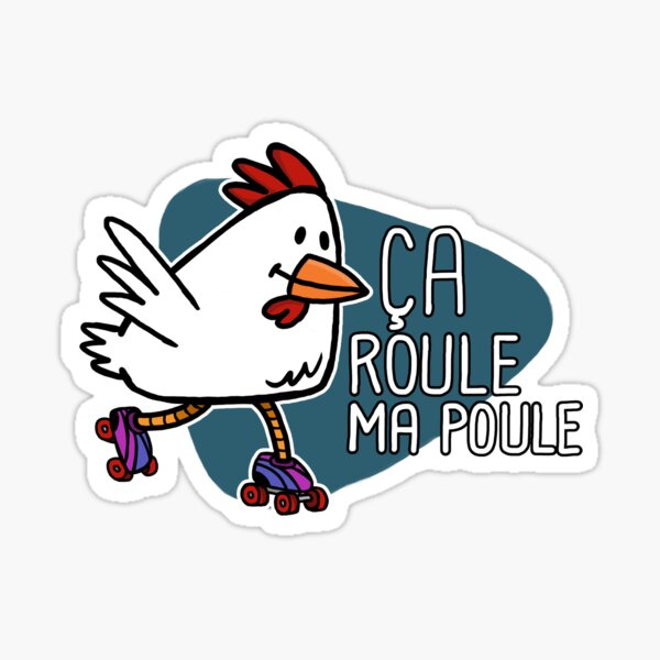 Item preview, Rollerskating Hen - Ca roule! - Dark design designed and sold by pencilfury.