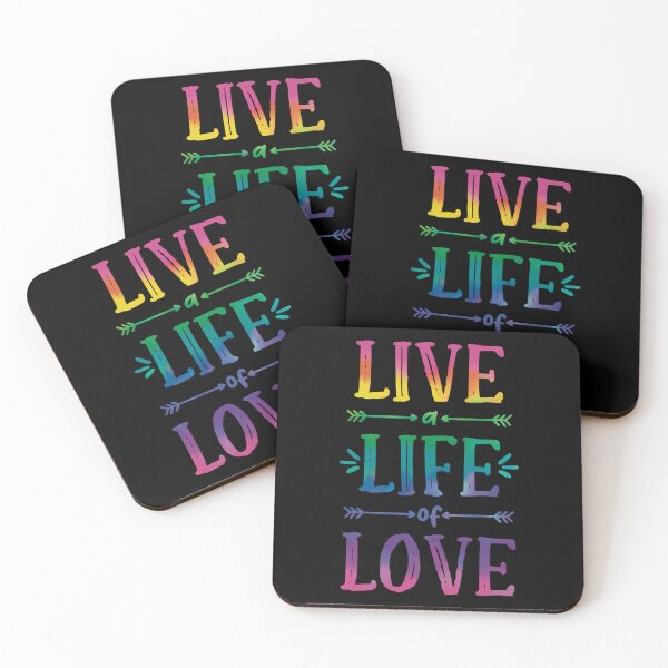Item preview, Live a Life of Love! Rainbow tie-dye style Pride Good Vibes designed and sold by MunsyArt.