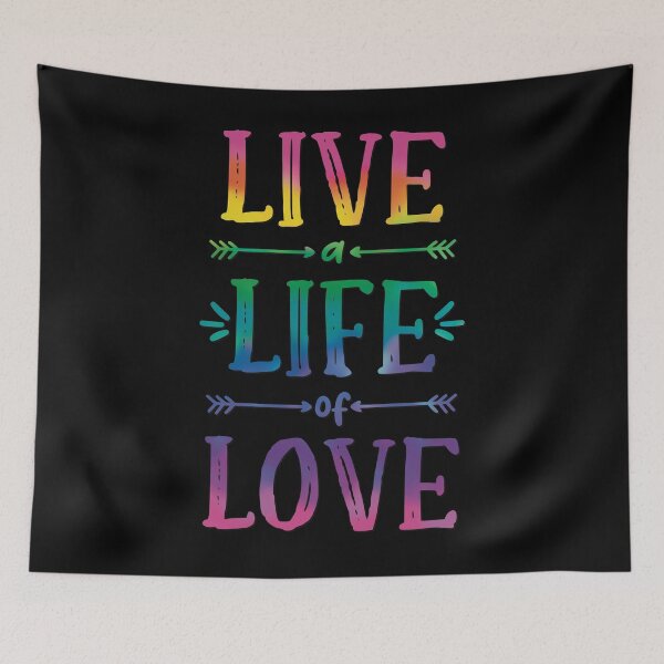 Item preview, Live a Life of Love! Rainbow tie-dye style Pride Good Vibes designed and sold by MunsyArt.