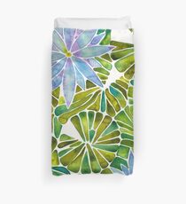 Seerosen - Lavendel & grüne Palette Bettbezug