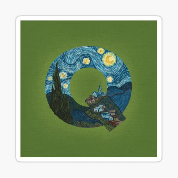 Letter Q | Vincent Van Gogh, Impressionism (1889) Sticker