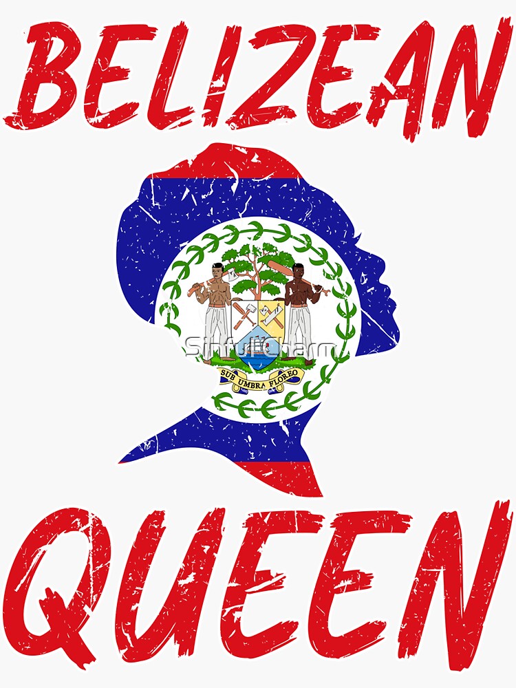 "Belizean Queen Belize Flag Afro Belizean Creole Kriol Pride" Sticker