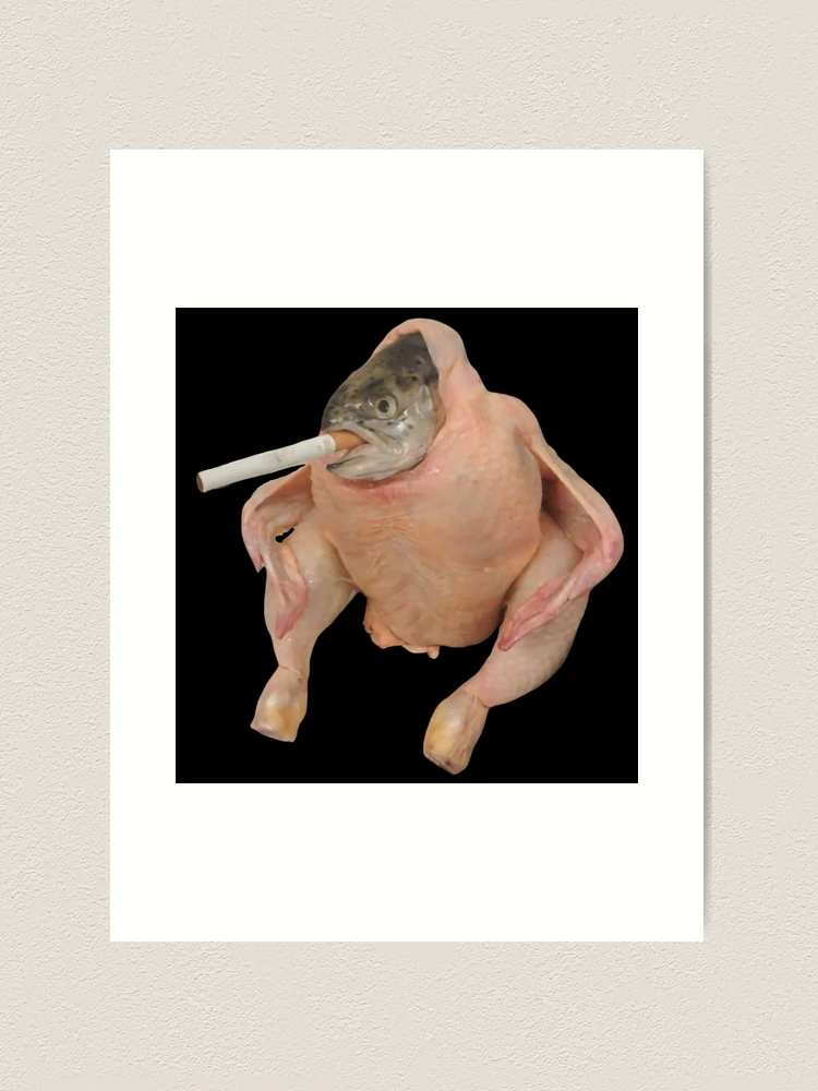 fish cigarette meme HQ Fish Face Chicken Smoking a Cigarette Meme