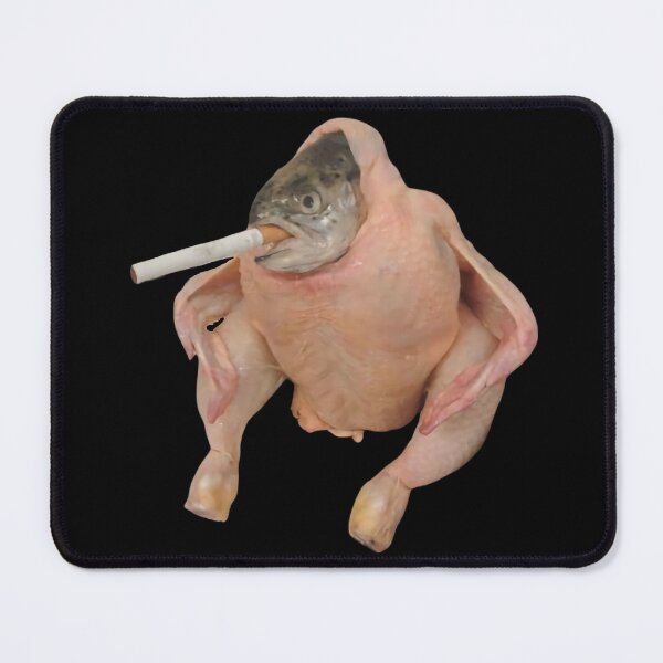 Artikelvorschau, HQ Fischgesicht Huhn raucht eine Zigarette Meme entworfen und verkauft von fomodesigns.