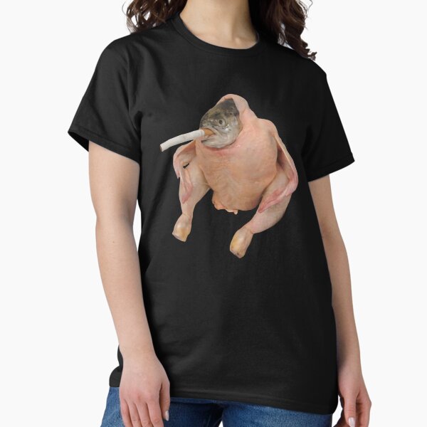 Item preview, HQ Fish Face Chicken Smoking a Cigarette Meme designed and sold by fomodesigns.
