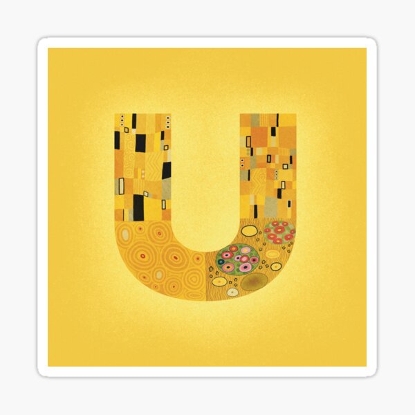 Letter U | Gustav Klimt (1908) Sticker