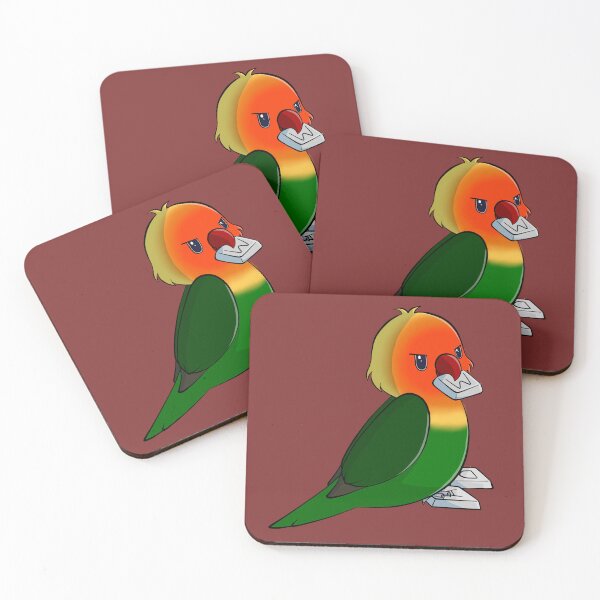 Item preview, Naughty fischers lovebird stealing gaming keys from keyboard designed and sold by Lovebirbs.
