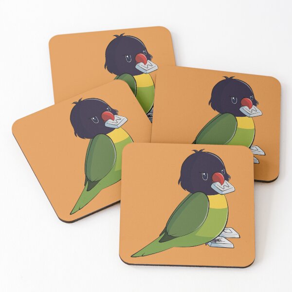 Item preview, Naughty masked lovebird stealing gaming keys from keyboard designed and sold by Lovebirbs.
