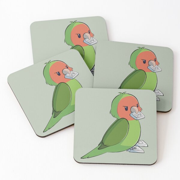 Item preview, Naughty peach faced lovebird stealing gaming keys from keyboard designed and sold by Lovebirbs.