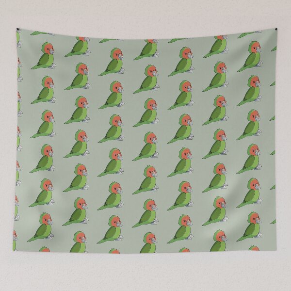 Item preview, Naughty peach faced lovebird stealing gaming keys from keyboard designed and sold by Lovebirbs.