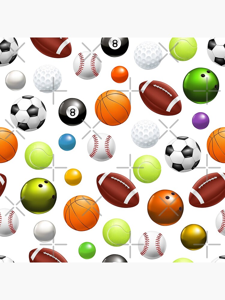 All Over Sports Balls Greeting Card By Jandsgraphics Redbubble