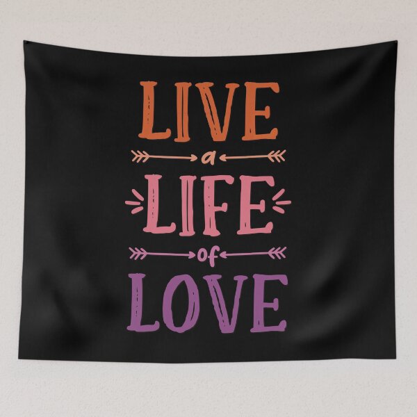 Item preview, Live a Life of Love! Pride Good Vibes Text in Orange Pink Purple. designed and sold by MunsyArt.