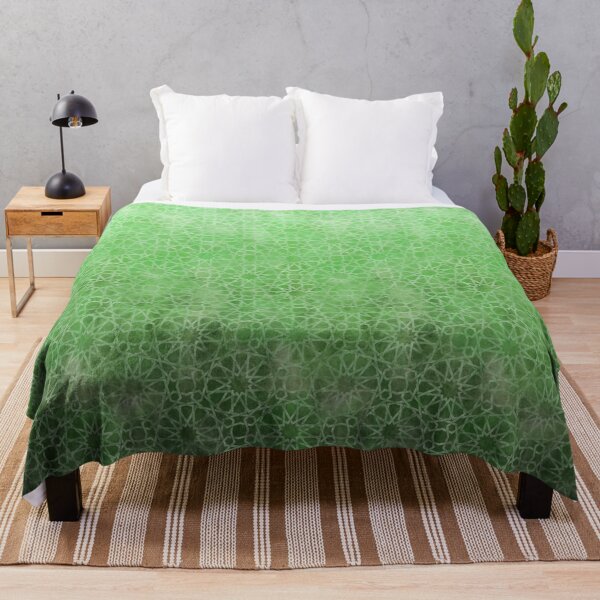 Item preview, Moroccan tiles in ombre gradient in green designed and sold by Rebecca Reck Art.