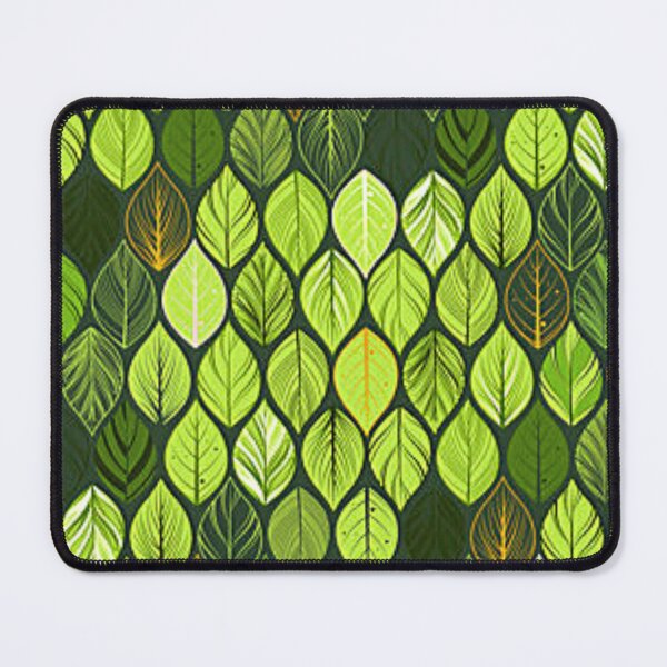 Item preview, Falling Leaves Green Leaf Pattern in dark and bright shades of green designed and sold by Paulele.