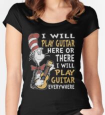 DR SEUSS GUITAR LOVERS Women's Fitted Scoop T-Shirt