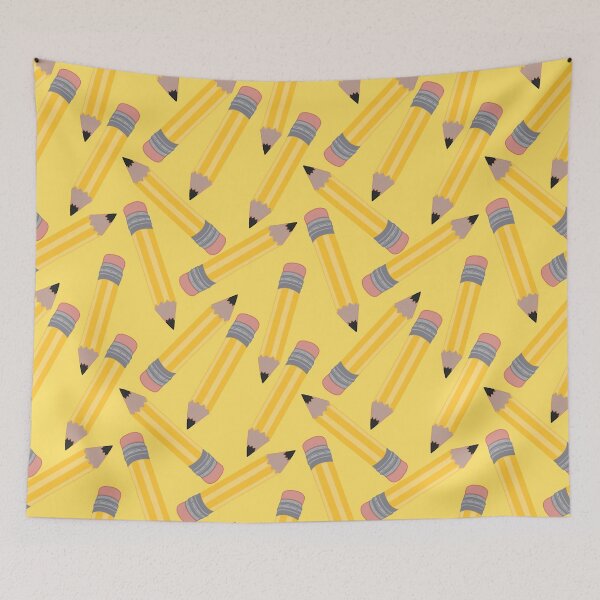 Item preview, Pencils Pattern (Large) on Yellow Background designed and sold by MakerOfPaper.