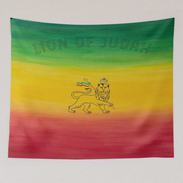 Item preview, Lion Of Judah - Rasta Duvet With Large Outlined Text designed and sold by kernowerno.