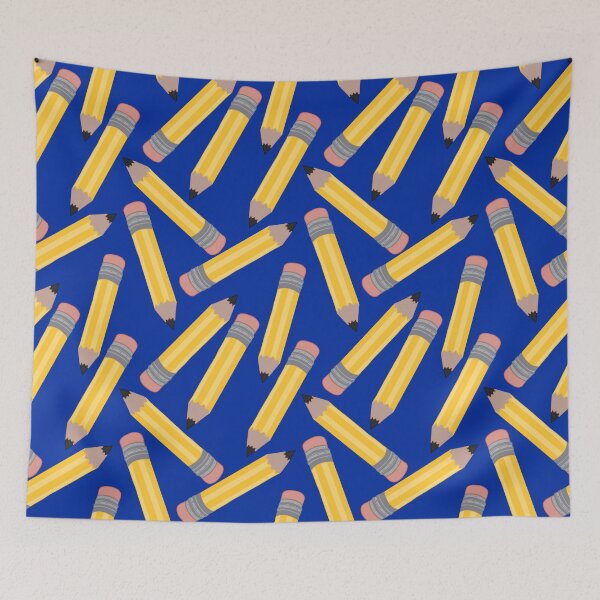 Item preview, Pencils Pattern (Large) on Blue Background designed and sold by MakerOfPaper.