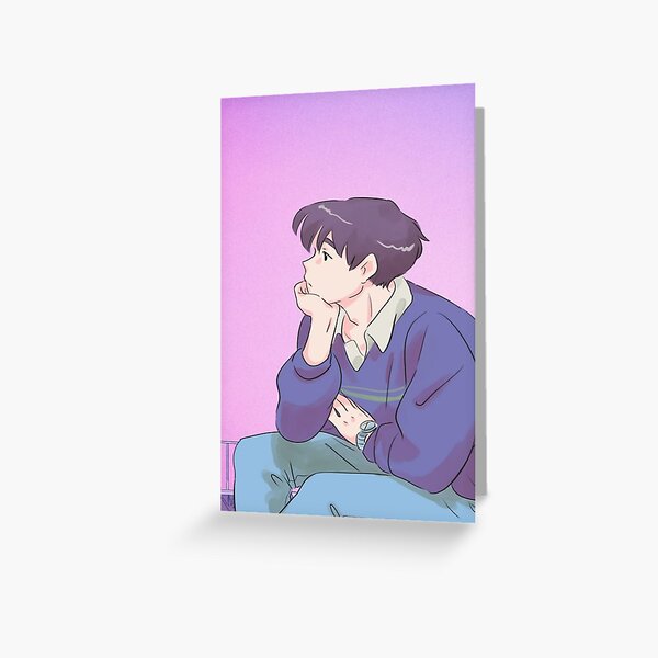   teenager Boy Dreamy  artwork  || Good Vibes Only  Greeting Card