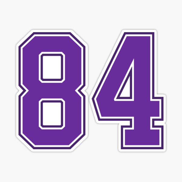 Eighty-Four Jersey Number Sports 84 Sticker for Sale by HelloFromAja