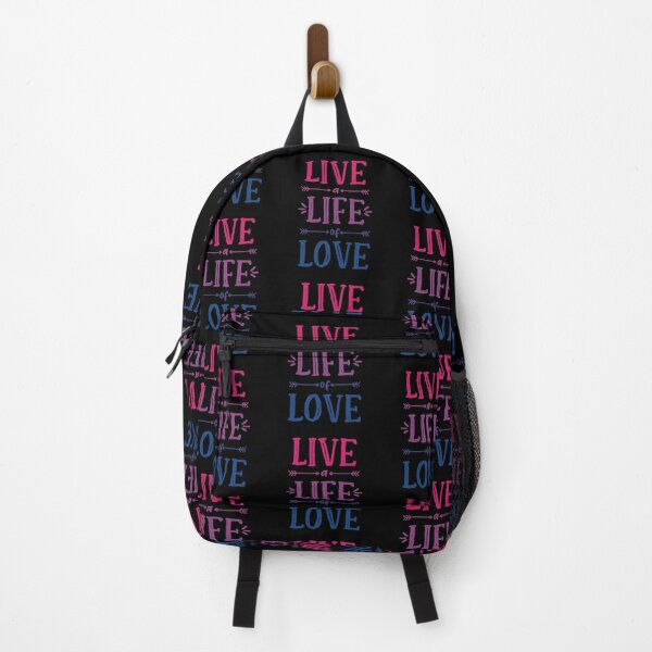 Item preview, Live a Life of Love! Bi Pride Good Vibes Text Pink Purple Blue designed and sold by MunsyArt.