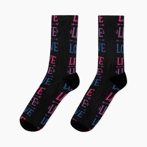 Item preview, Live a Life of Love! Bi Pride Good Vibes Text Pink Purple Blue designed and sold by MunsyArt.