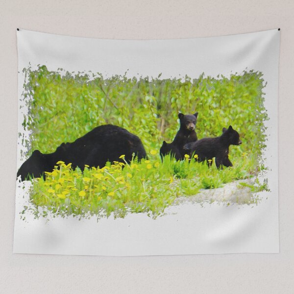 Item preview, Mama Bear and Cubs - Black Bear Family designed and sold by NaturePrints.