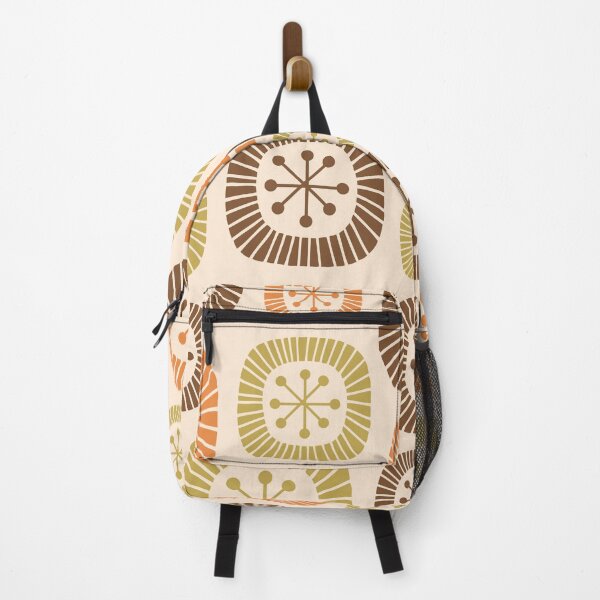 Item preview, Mid-Century Modern Atomic Abstract Composition 443 Orange Brown Green and Beige designed and sold by tonymagnerart.