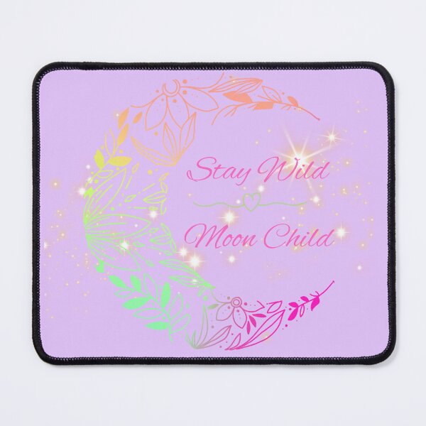 Item preview, Stay Wild Moon Child in a colourful and delicate filigree moon and a sprinkling of stars designed and sold by Wonder & Whimsy.