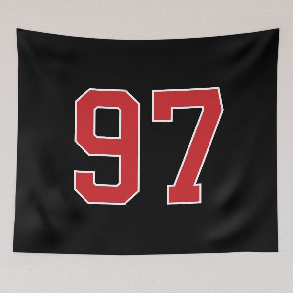 Item preview, Sports Number 97, red black color lucky sport ninety seven designed and sold by ArtIsParty.