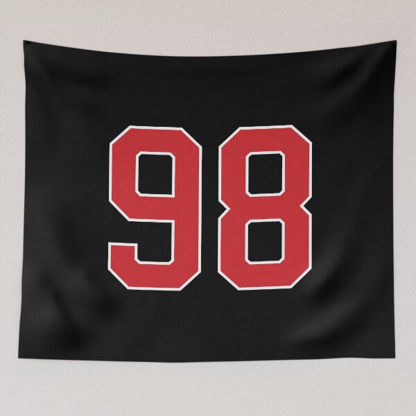 Item preview, Sports Number 98, red black color lucky sport ninety eight designed and sold by ArtIsParty.