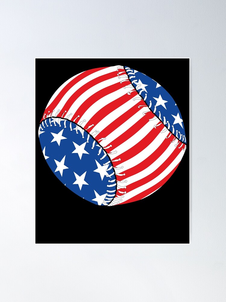 USA American Flag Patriotic Baseball 4th Of July Poster