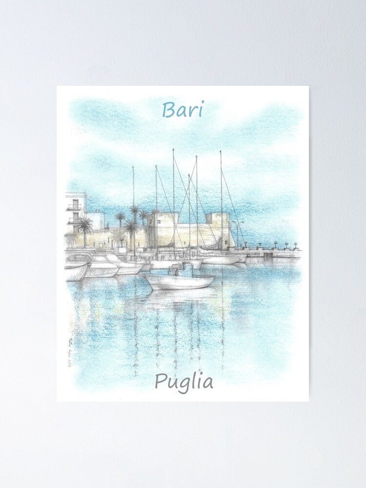 Thumbnail 1 of 3, Poster, Bari, Puglia, Italy designed and sold by matteo-sketcher.