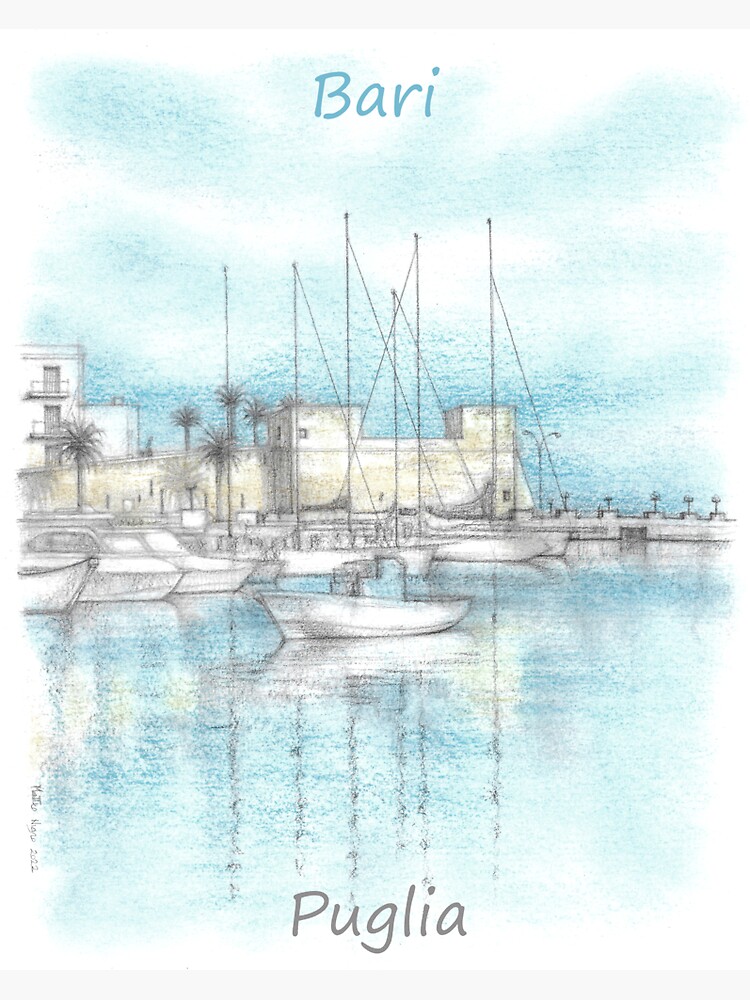 Thumbnail 3 of 3, Sticker, Bari, Puglia, Italy designed and sold by matteo-sketcher.