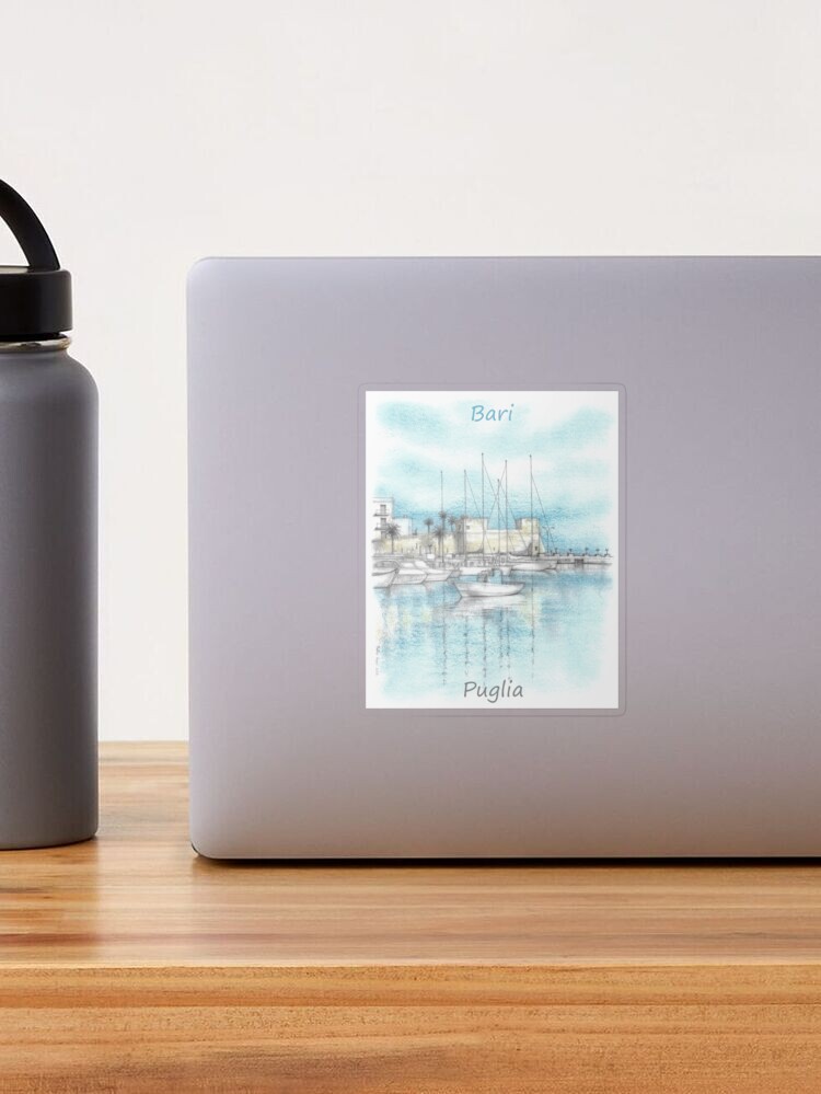 Thumbnail 1 of 3, Sticker, Bari, Puglia, Italy designed and sold by matteo-sketcher.