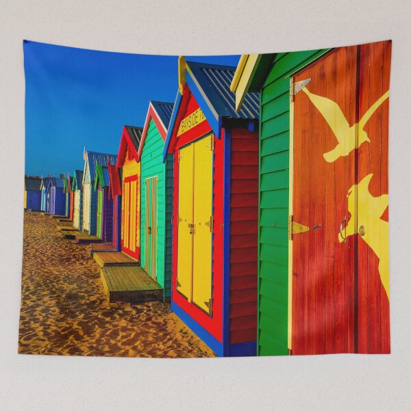Item preview, Colourful Brighton Bath Huts lined up in a Row designed and sold by Steven Jodoin.