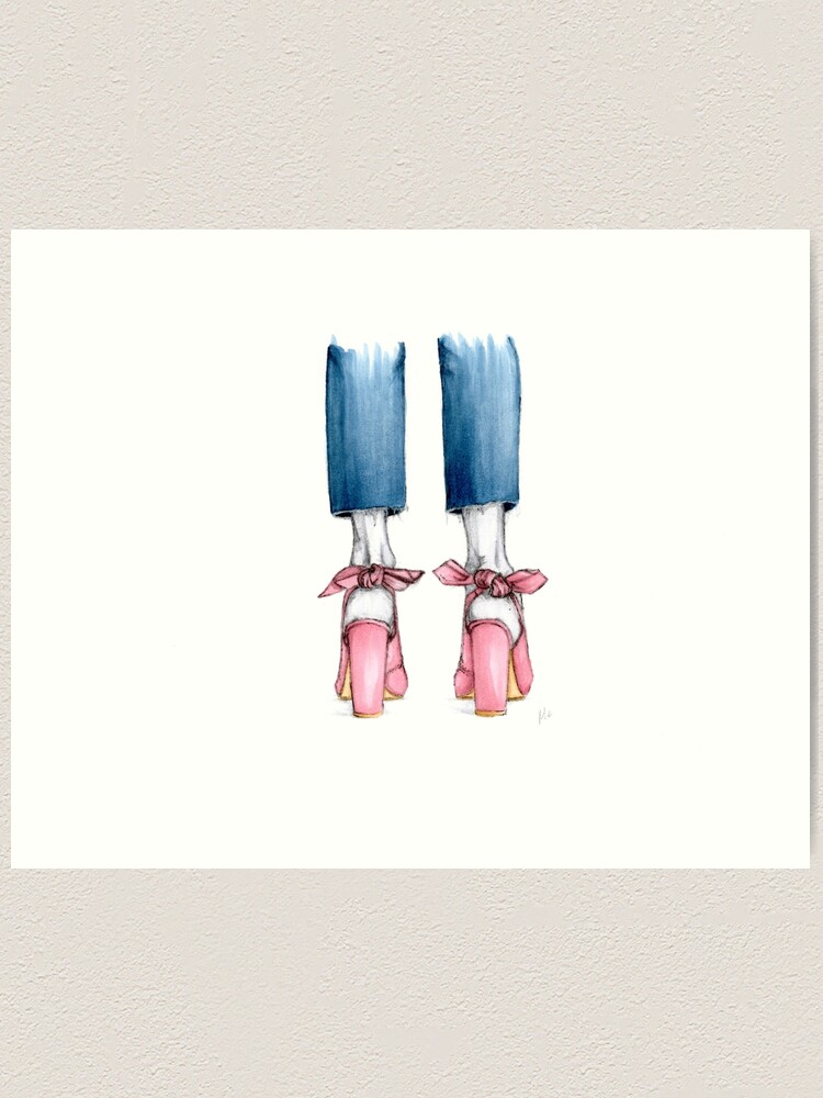 Alternate view of Pink Knot Bows & Denim Jeans Art Print