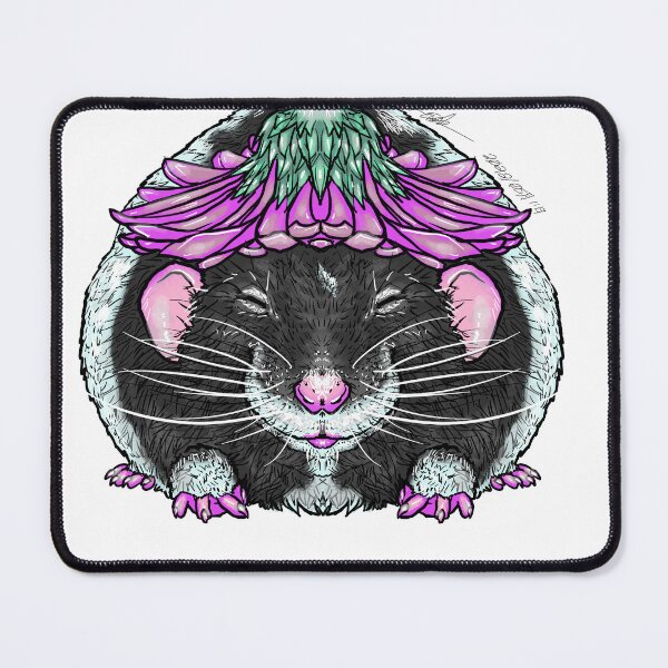 Item preview, Fancy rat with a flower hat designed and sold by IroPeji.