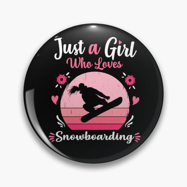 Item preview, Just A Girl Who Loves Snowboarding Pink Retro Vintage gift idea designed and sold by HN-ART.