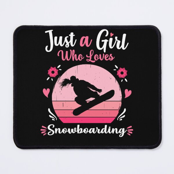 Item preview, Just A Girl Who Loves Snowboarding Pink Retro Vintage gift idea designed and sold by HN-ART.