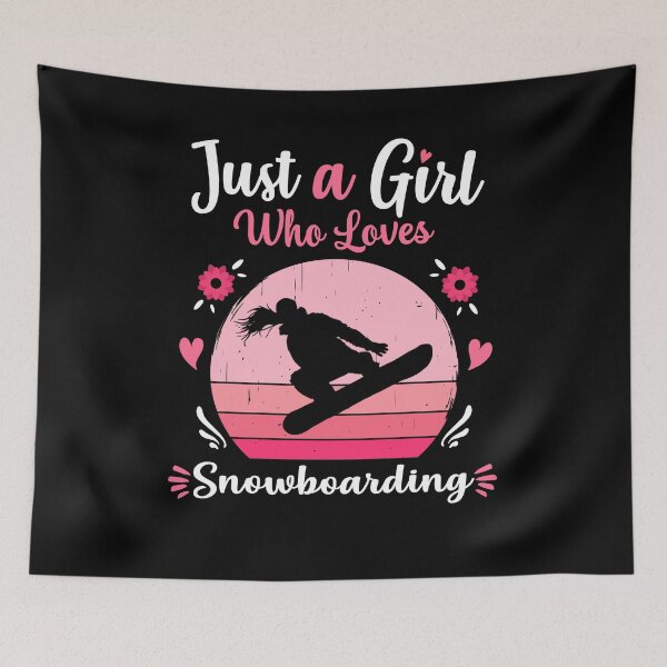 Item preview, Just A Girl Who Loves Snowboarding Pink Retro Vintage gift idea designed and sold by HN-ART.