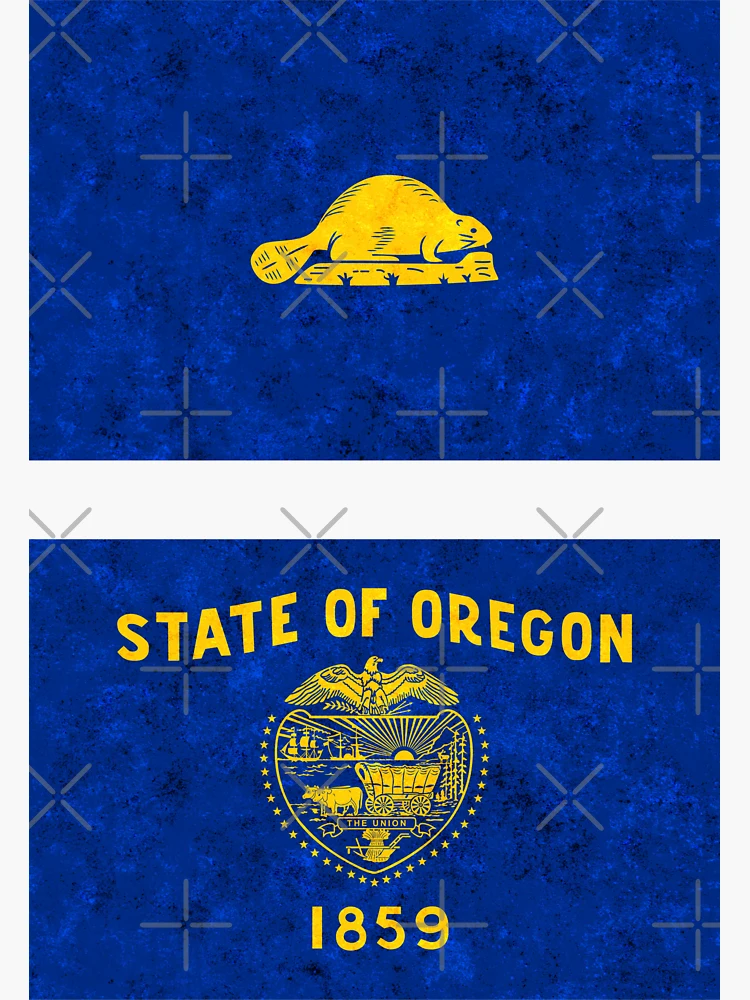 Oregon State Flag Mini Sticker