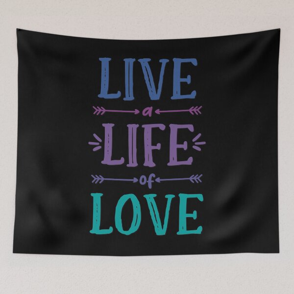 Item preview, Live a Life of Love! Blue Purple Teal Good Vibes  designed and sold by MunsyArt.