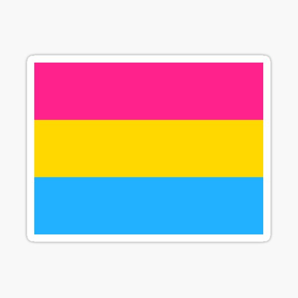 Pansexual Pride Flag (black background) Sticker