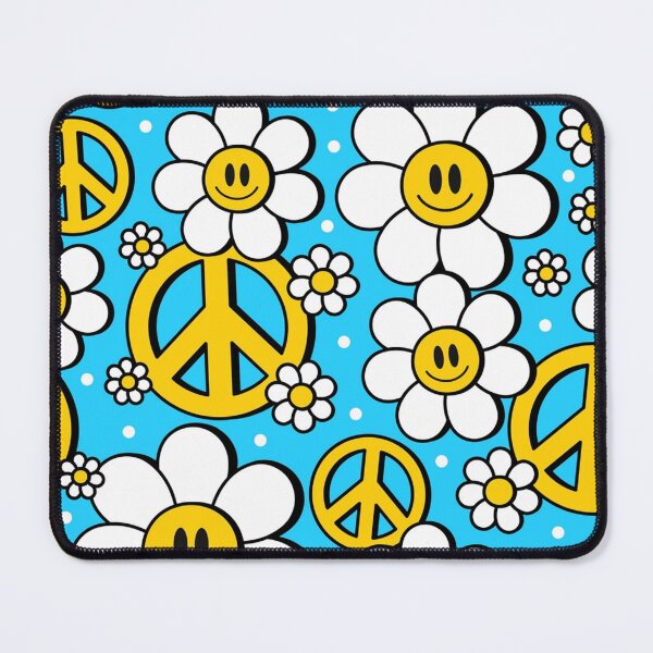 Item preview, Hippie Peace Sign Groovy Seventies Flower Power Happy Face designed and sold by Draculaura2009.