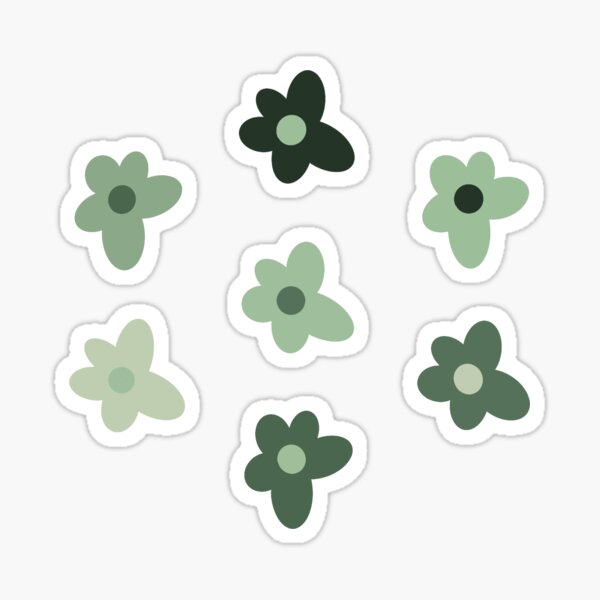 Item preview, Green flower sticker pack designed and sold by Katelyn-Faith.