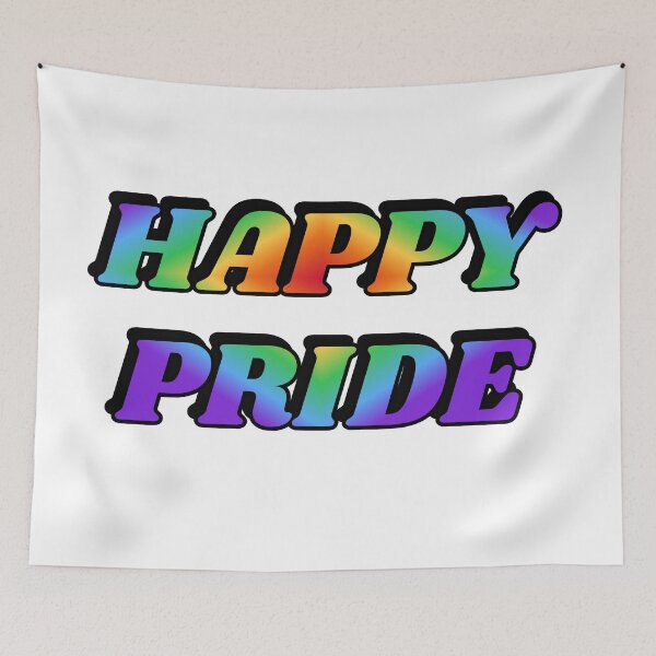 Item preview,  HAPPY PRIDE rainbow gay pride designed and sold by Inspirationmotivation.