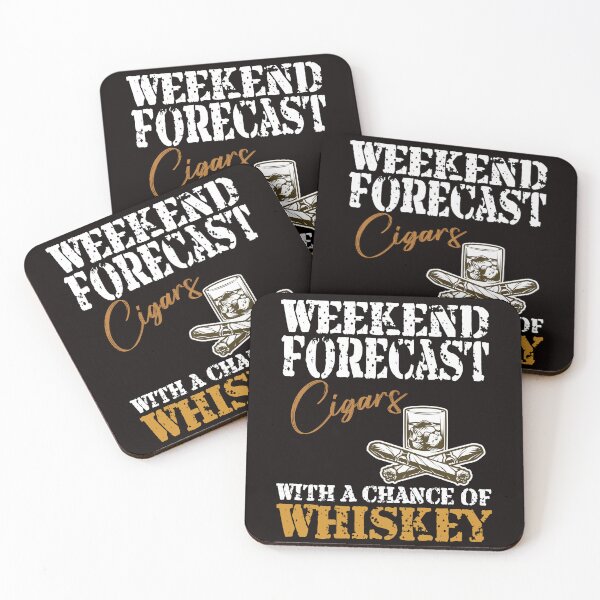 Item preview, Funny Weekend Forecast Cigars And Whiskey For Men Women designed and sold by MarvSeel.